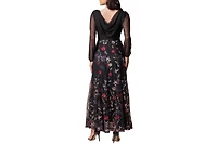 Kiyonna Women's Isabella Embroidered Mesh Formal Gown