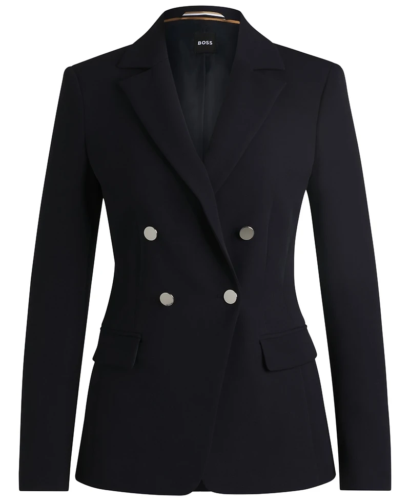 Boss by Hugo Boss Women's Double-Breasted Closure Slim-Fit Jacket