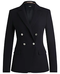 Boss by Hugo Boss Women's Double-Breasted Closure Slim-Fit Jacket