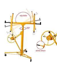 Flynama 11 ft. Drywall Panel Hoist Jack Lifter Drywall Lift Panel Lift in Yellow