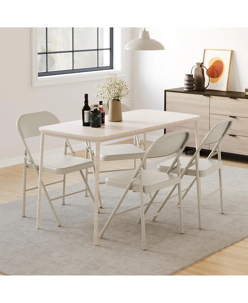 Folding Chairs Set of 2, Foldable Chairs with Metal Frame Hold Up to 350 Pounds