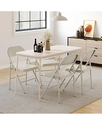 Folding Chairs Set of 2, Foldable Chairs with Metal Frame Hold Up to 350 Pounds