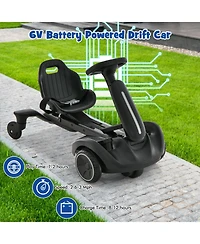 Hongge 6V Kids Ride on Drift Car with 360° Spin and 2 Adjustable Heights