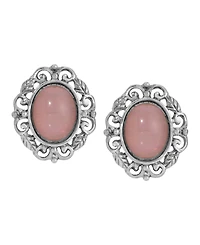 2028 Glass Filigree Post Back Stud Earrings