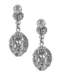 2028 Filigree Ball Clip Earrings
