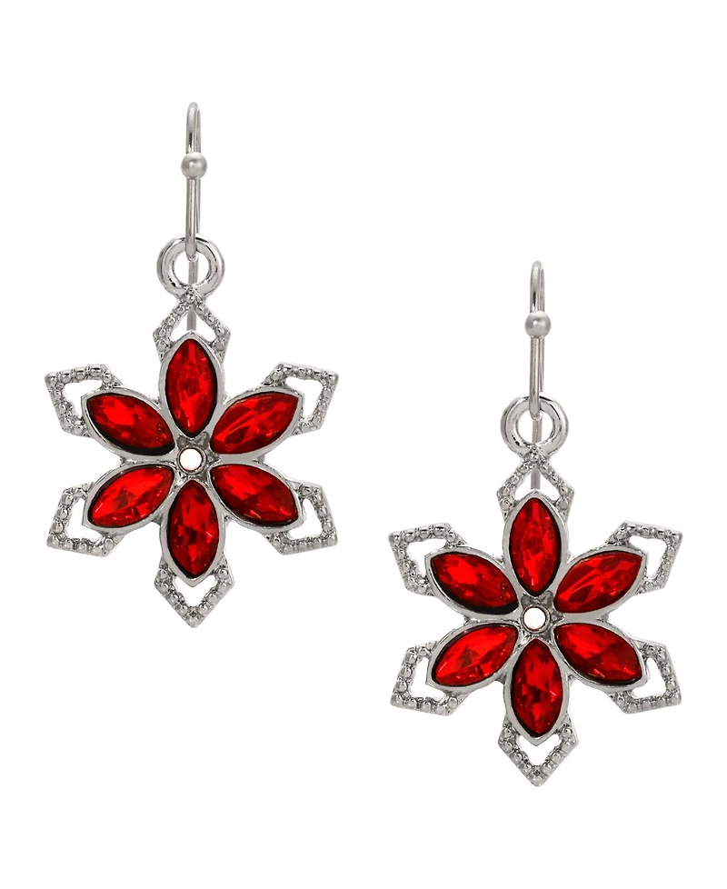 2028 Crystal Flower Drop Earrings