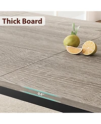 Industrial Dining Table for 68 People, 78.7" Long Kitchen Table, Wood Dining Table, Kitchen & Dining Room Table