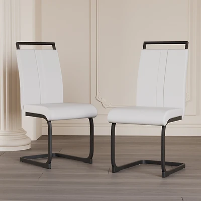 Streamdale Modern Faux Leather Dining Chairs (Set of 2)