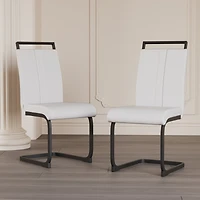 Streamdale Modern Faux Leather Dining Chairs (Set of 2)