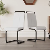 Streamdale Modern Faux Leather Dining Chairs (Set of 2)