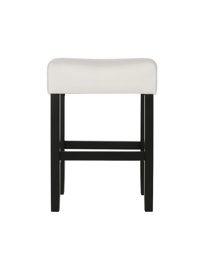 Streamdale Set Of 2, 26.75" Backless Leather Counter Height Barstool, Beige