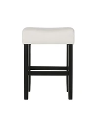 Streamdale Set Of 2, 26.75" Backless Leather Counter Height Barstool, Beige