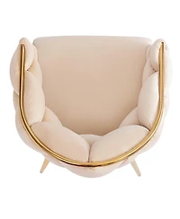 Streamdale Luxurious Accent Chair Duo in Velvet with Gold Accents