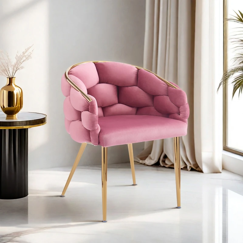 Streamdale Gold-Leg Velvet Accent Chair