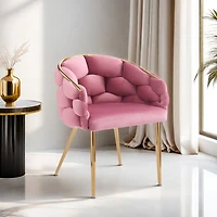 Streamdale Gold-Leg Velvet Accent Chair