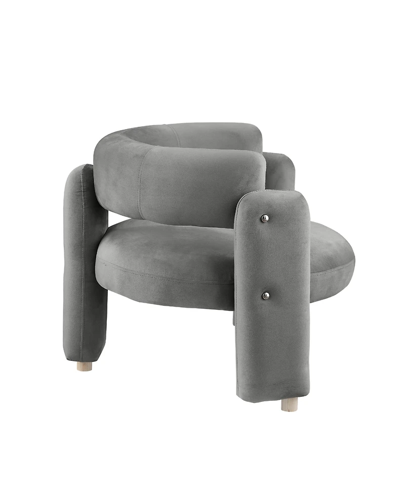 Streamdale Furniture Stylish Barrel Accent Chair: Curved Arms, Waterfall Seat, Hollow Backrest