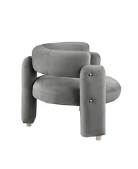 Streamdale Furniture Stylish Barrel Accent Chair: Curved Arms, Waterfall Seat, Hollow Backrest