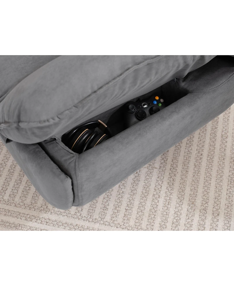 Power Recliner Swivel Glider Usb Charger With Bluetooth Music Player Different Function Sleep Working Game and Leisure Model Grey