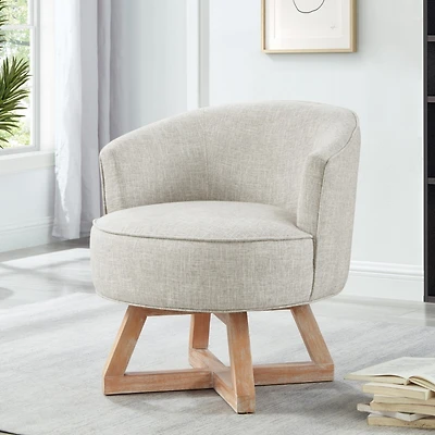 Streamdale Classic Swivel Chair with Linen Fabric