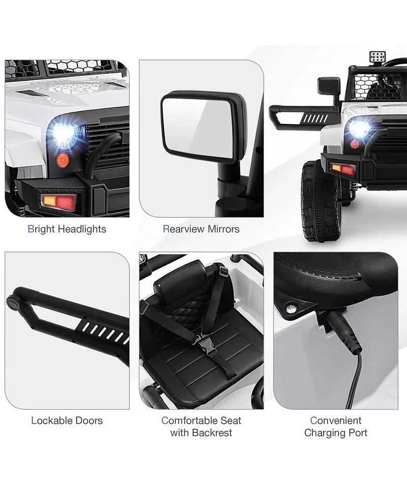 Hongge 12V Kids Ride On Truck with Remote Control and Headlights