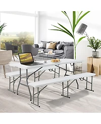 Sugift 6 Ft Portable Folding Camping Table with Carrying Handle for Picnic