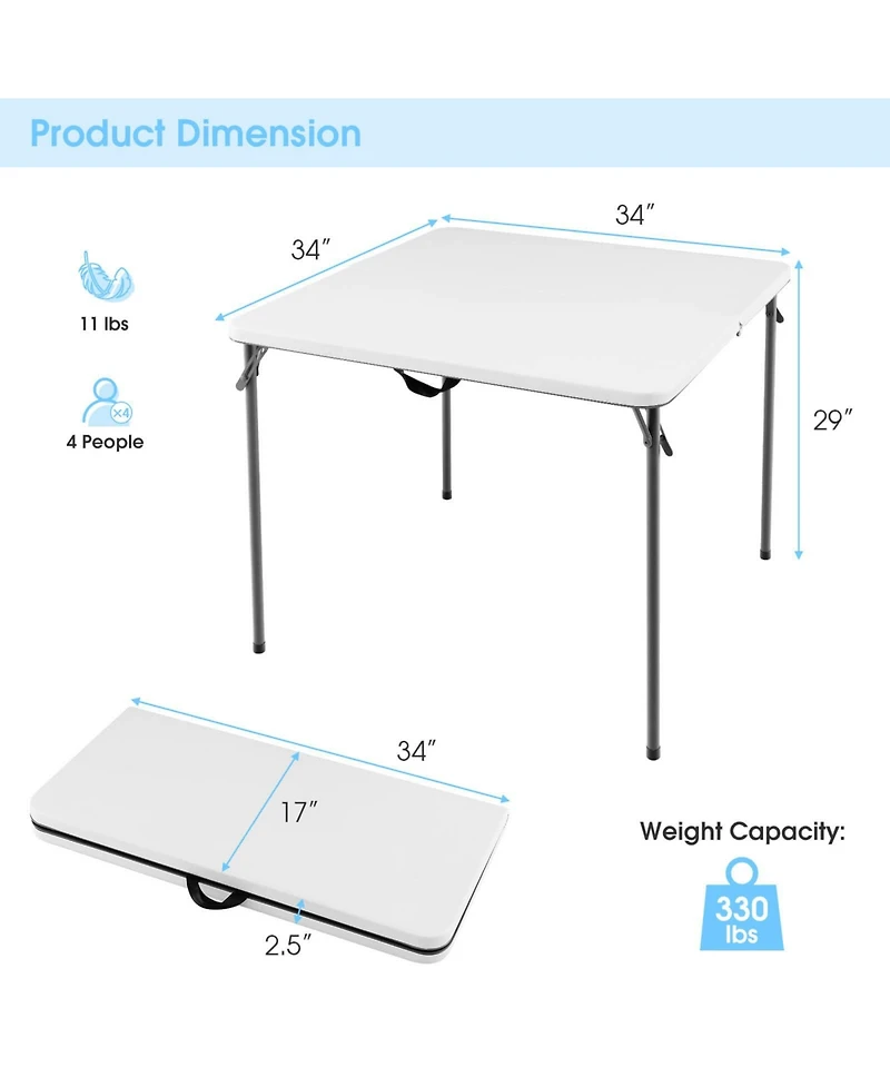 Sugift Folding Camping Table with All-Weather Hdpe Tabletop and Rustproof Steel Frame