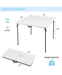 Sugift Folding Camping Table with All-Weather Hdpe Tabletop and Rustproof Steel Frame
