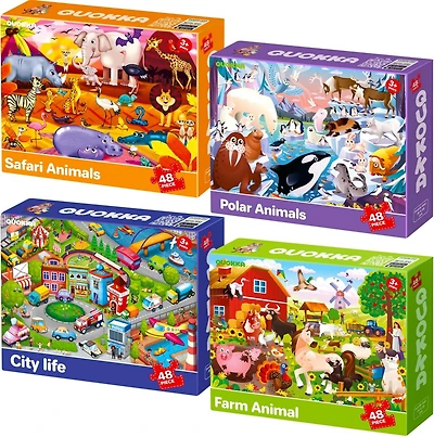 Quokka 4x48 Pcs Puzzles Educational Preschool Toy for Kids 4-6 Ages