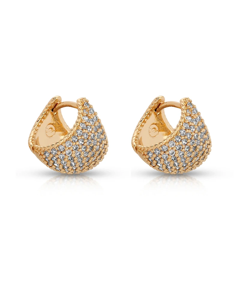 Ettika Pave Encrusted Huggies Hoops Earrings