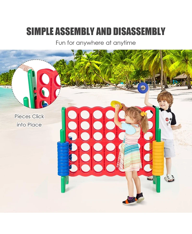 Sugift Jumbo 4-to-Score Giant Game Set with 42 Jumbo Rings and Quick-Release Slider-Green