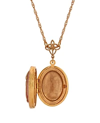 2028 Enamel Oval Cat Locket Necklace