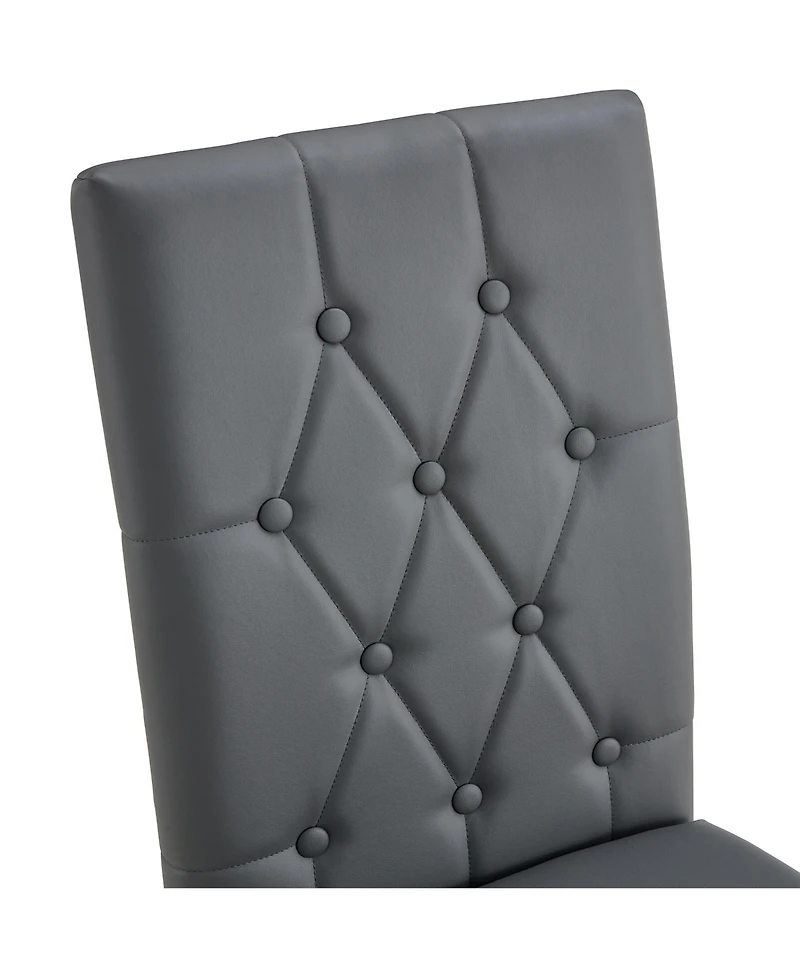 Streamdale Elegant Gray Dining Chairs with Vintage Charm