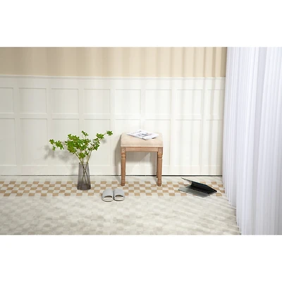 Streamdale Rustic Square Ottoman Vanity Bench