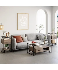 gaomon Nightstand Set of 1, Bed Side Table with Drawer, End Table for Bedroom
