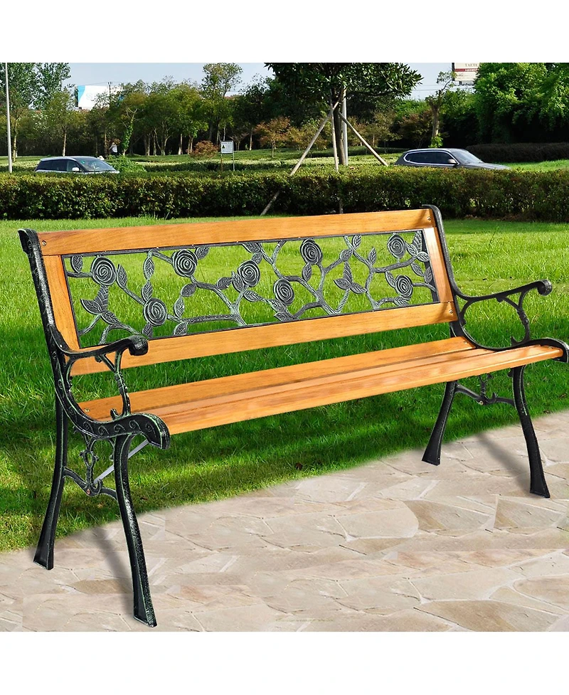 Sugift 49 1/2 Inch Patio Park Garden Porch Chair Bench