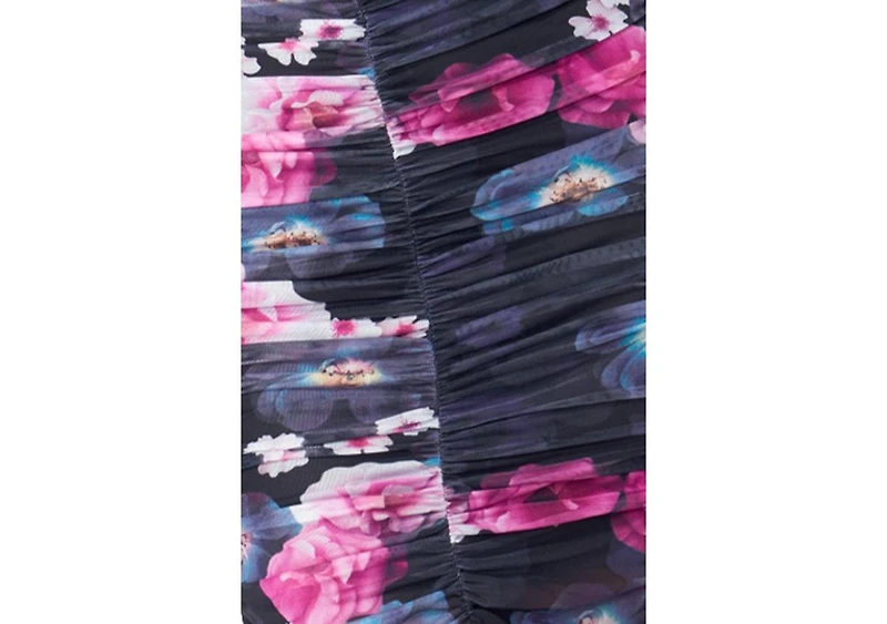 Bebe Women's Printed Ruched Midi Dress