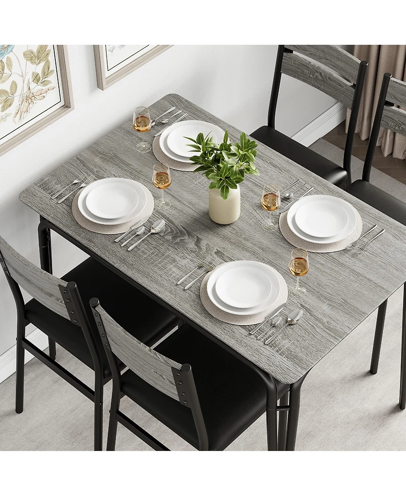 Dining Table for 4, Small Table and Chairs Set of 5, Dinette Set for 4, 5 Piece Kitchen & Dining Room Sets