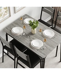 Dining Table for 4, Small Table and Chairs Set of 5, Dinette Set for 4, 5 Piece Kitchen & Dining Room Sets