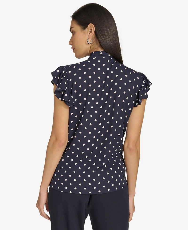 Tommy Hilfiger Women's Ruffle-Sleeve Bow Blouse