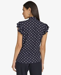 Tommy Hilfiger Women's Ruffle-Sleeve Bow Blouse