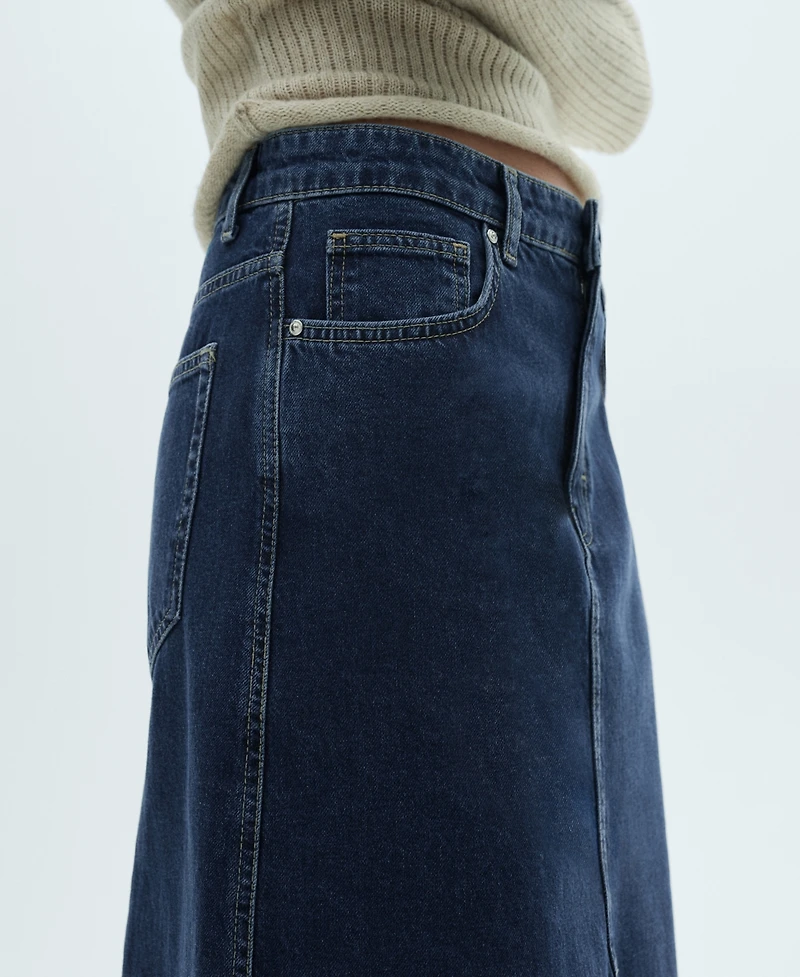 Mango Women's Denim Midi-Skirt