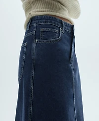 Mango Women's Denim Midi-Skirt