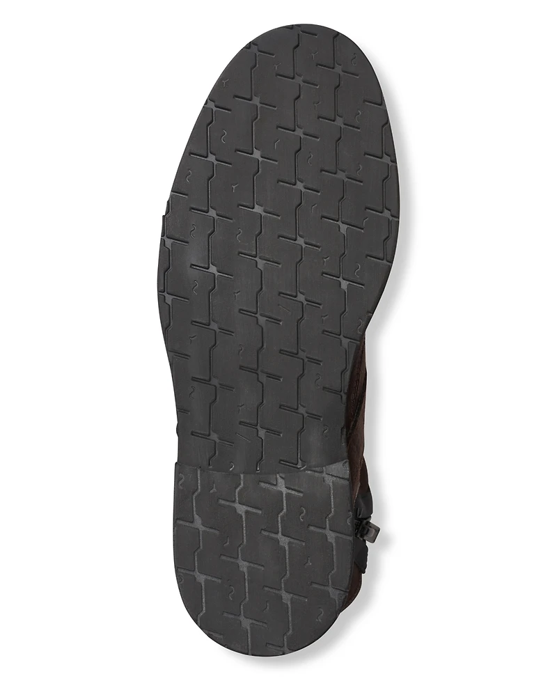 Karl Lagerfeld Men's Double Buckle Tire Tread Sole Boot