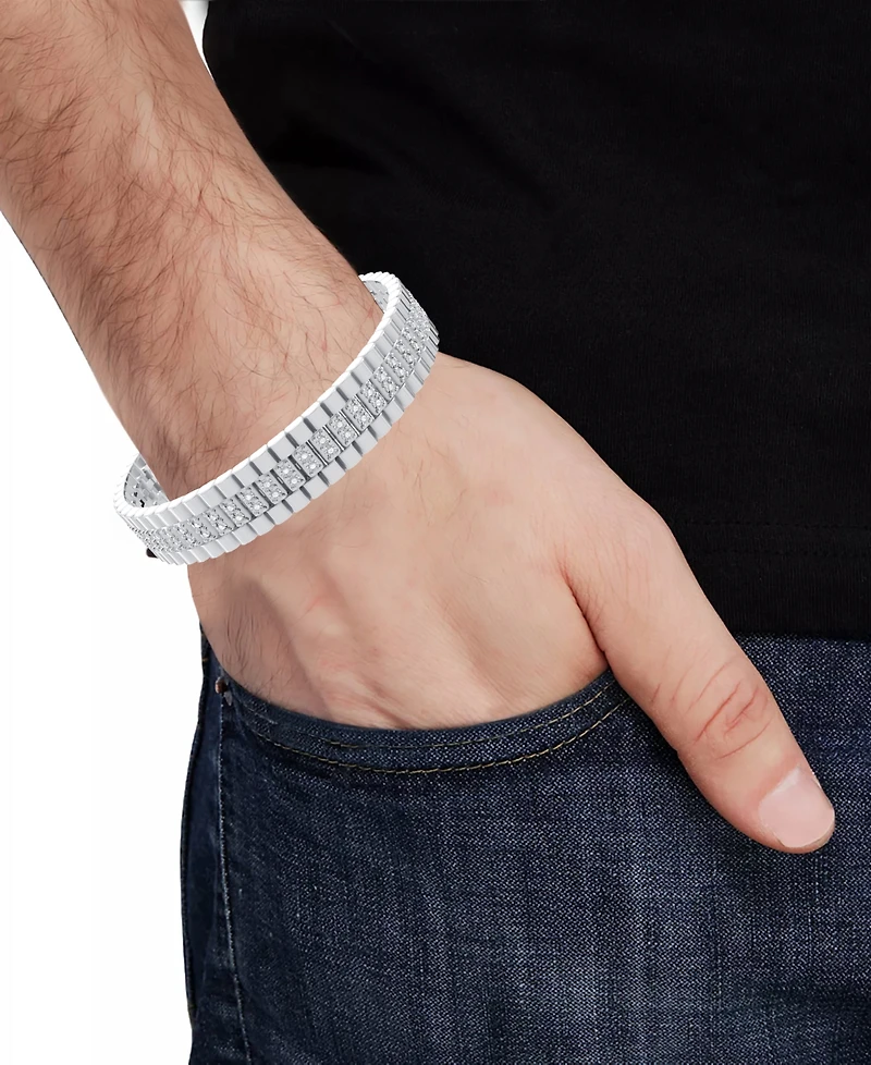 Macy's Men's Diamond Bracelet (1 ct. t.w.) in Sterling Silver