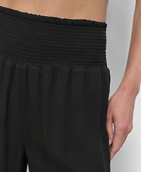 Dkny Women's Smocked-Waist Cover-Up Pull-On Pants