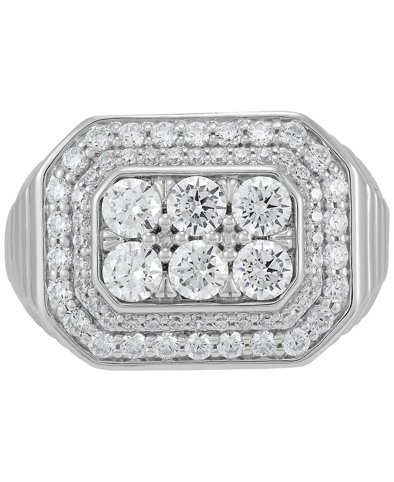 Grown With Love Men's Lab Diamond Halo Octagon Cluster Ring (2 ct. t.w.) 10k White Gold