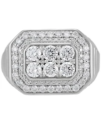 Grown With Love Men's Lab Diamond Halo Octagon Cluster Ring (2 ct. t.w.) 10k White Gold