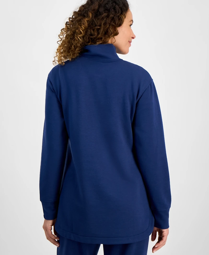 Style & Co Petite Yummy Quarter-Zip Long-Sleeve Sweatshirt, Exclusively at Macy's