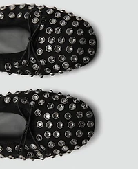 Mango Women's Studded Mesh Ballerina Shoes