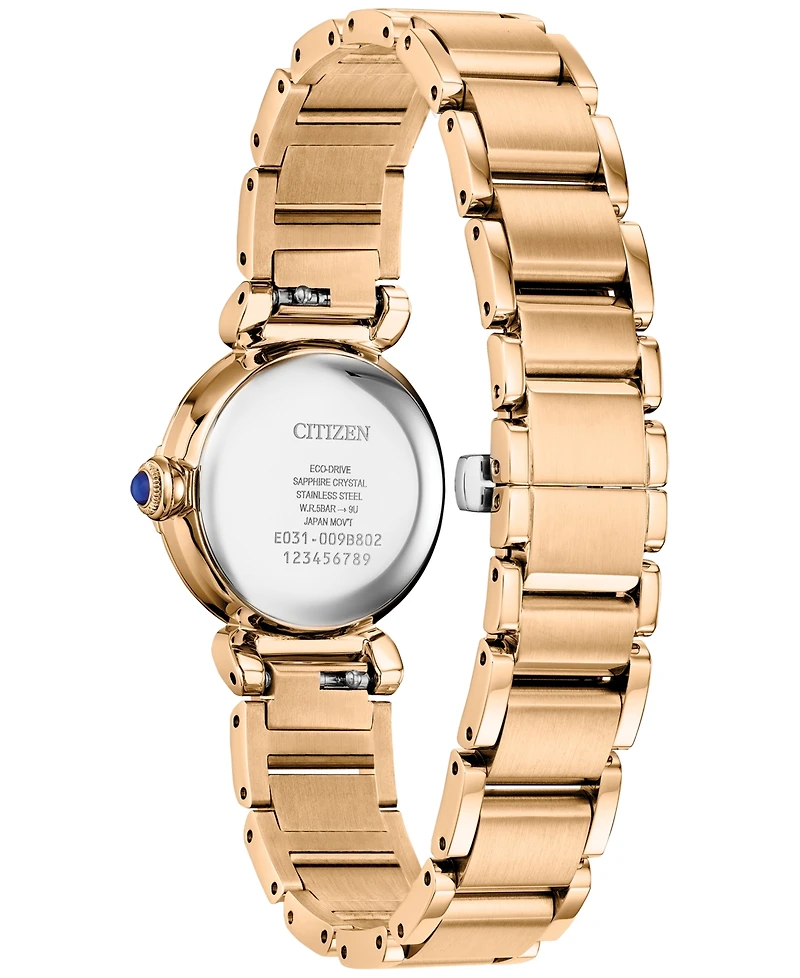Citizen Eco-Drive Women's Diamond (1/6 ct. t.w.) Rose Gold-Tone Stainless Steel Bracelet Watch 26mm